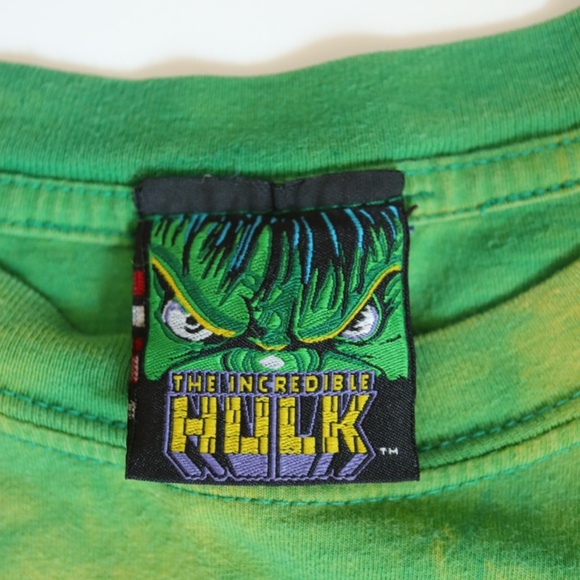 Vintage Y2K The Incredible Hulk Green Tie-dye Tee / 12Y+ - Picture 5 of 8